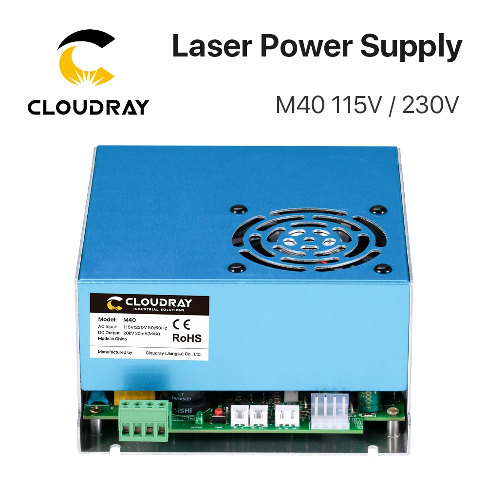 Cloudray 40W CO2 Laser Power Supply 115V/230V for Laser Tube Engraving Cutting Machine M40 Model B MYJG