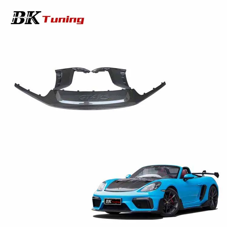 

BK Tuning 718 Cayman Boxster GT4RS Style Front Bumper Lip Dry Carbon Front Splitter Apron for Porsche 981 982 GT4 RS Front Lip