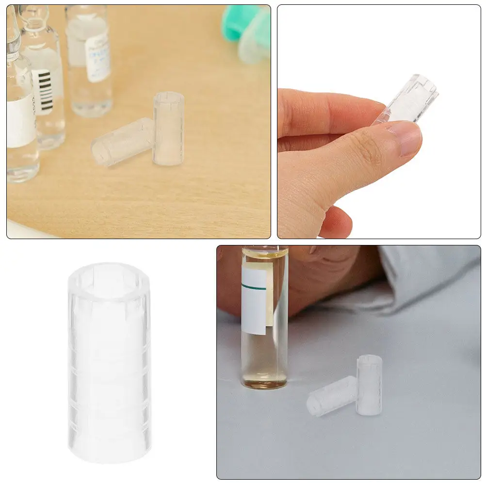 10Pcs Ampule Opener Transparent Protective Ampule Breaker Vial Opening Tool Non Slip for Hospitals Clinics Glass Bottle