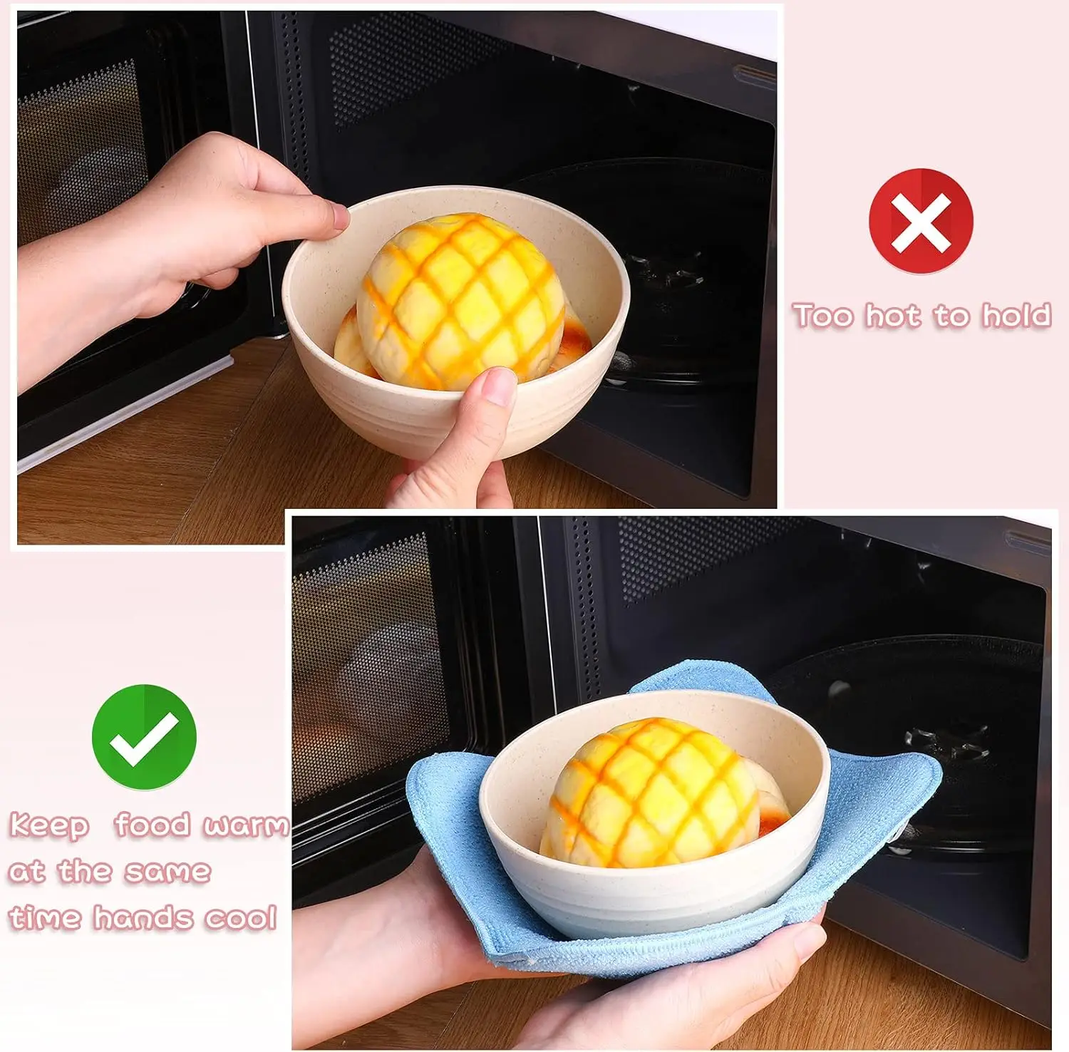 Podkładki pod naczynia odporne na ciepło, bezpieczne w mikrofalówce, izolowane podkładki pod gorące naczynia, antypoślizgowe podkładki pod garnki na stół, mata kuchenna.