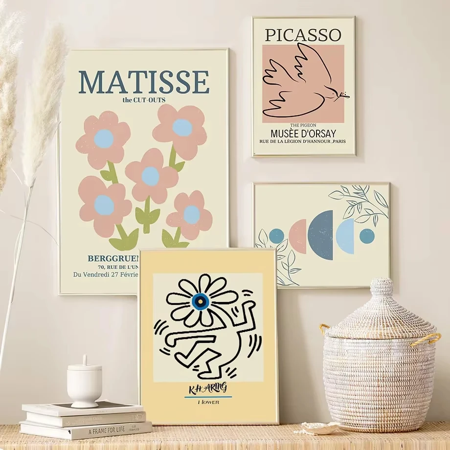 Abstract William Morris Picasso Matisse GeometricWall Art Poster Prints Nordic Abstract Oil Painting Living Room Home Decoration