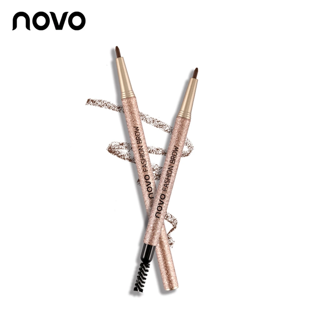 Fashion 4 Colors NOVO Eyebrow Pencil Longlasting Waterproof EyeBrow Template Kit Natural Professional Eye Makeup Tool