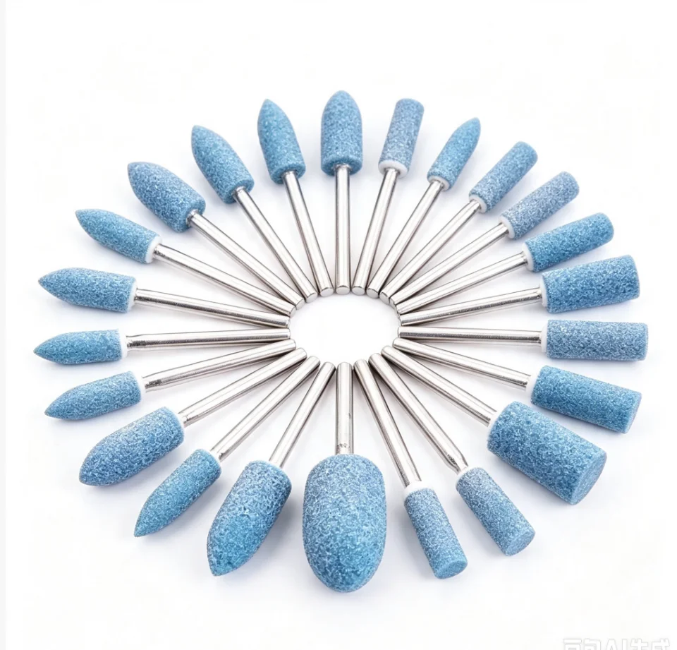 10 Pcs Blue Hardened Grinding Wheel Polishing Head for Rotary Power Tools Electric Grinding Abrasive Polishing Tool