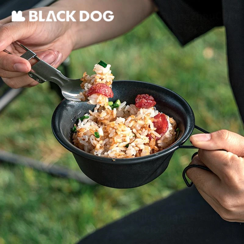 Naturehike Blackdog 310ML Stainless Steel Snow Bowl Tableware Outdoor Camping Picnic Nonstick Bowl Portable with Hanging Handle