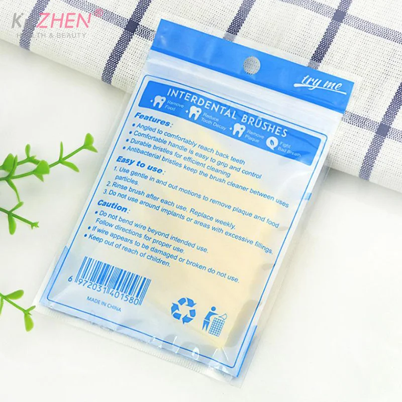 10Pc Plastic Nterdental Brushes Orthodontic Steel Wire Toothbrush Push-Pull Brush Remove Food Whitening Cleaner Oral HygieneTool