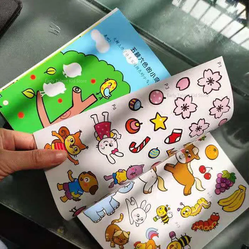 

10 Book Focus Training Sticker Book For Children Aged 2-6 To Paste Stick Stickers And Early Education Puzzle Game Toy Books Gift