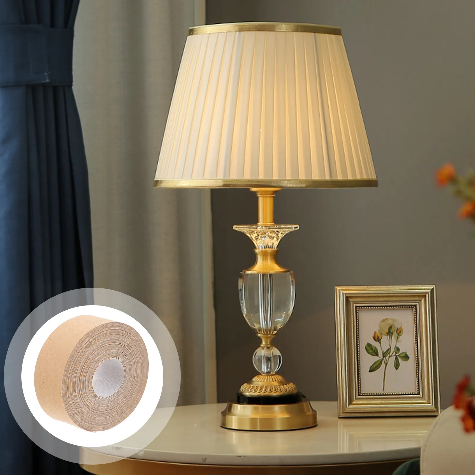 1 Roll Lampshade Edging Banding Strip Self-Adhesive Decorative Cloth Tape for Lamp Shade Making Accessories Soft Light Diffusion