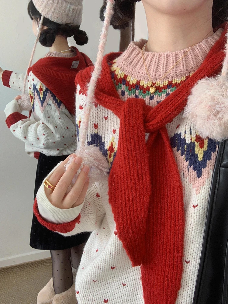 سترة نسائية محبوكة للعام الجديد لعام 2025 كسول Sle فريد من نوعه جميل الراقية ملمس الخريف والشتاء فضفاضة تناسب الدفء