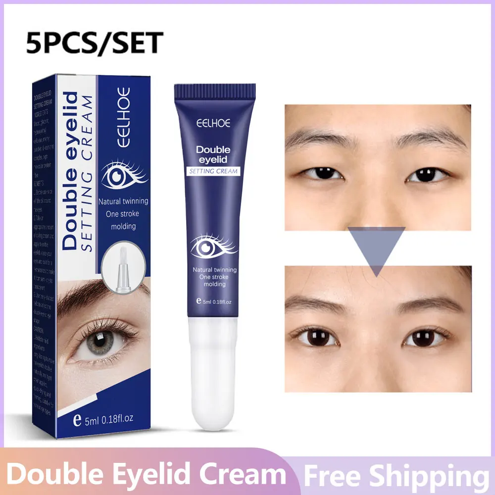 5pcs/set Double Eyelid Styling Cream Waterproof Anti-sweat No Trace Long-lasting Natural Quick Drying Safe Double Eyelid Cream