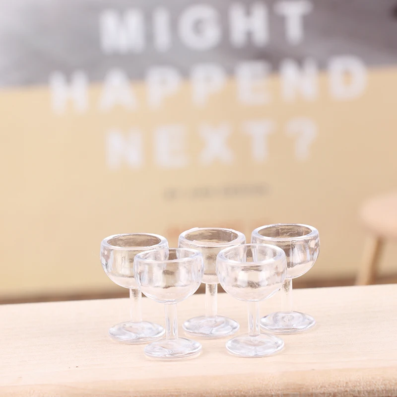 

10Pcs 1/12 Dollhouse Miniature Red Wine Cup Wine Glass Kitchen Decor Toy