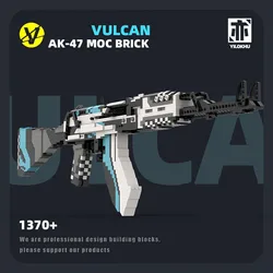 1370PCS Technical AK47 Rifle Model Building Blocks Continuous Firing Bricks Gun Construction Set Toy Gift For Adult Kids