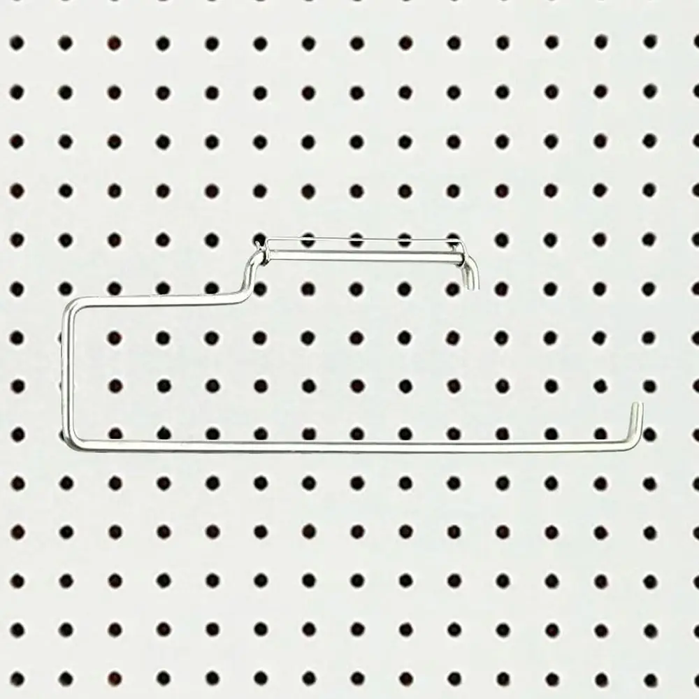 1Pcs Peg Board Pegboard Paper Towel Holder for Workbench Paper Towels Kitchen Laundry Room Accessory Pegboard Hook Metal Silver