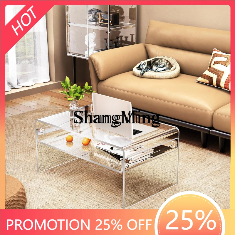 

SM new transparent acrylic coffee table modern simple living room sofa small side few bedroom balcony coffee table
