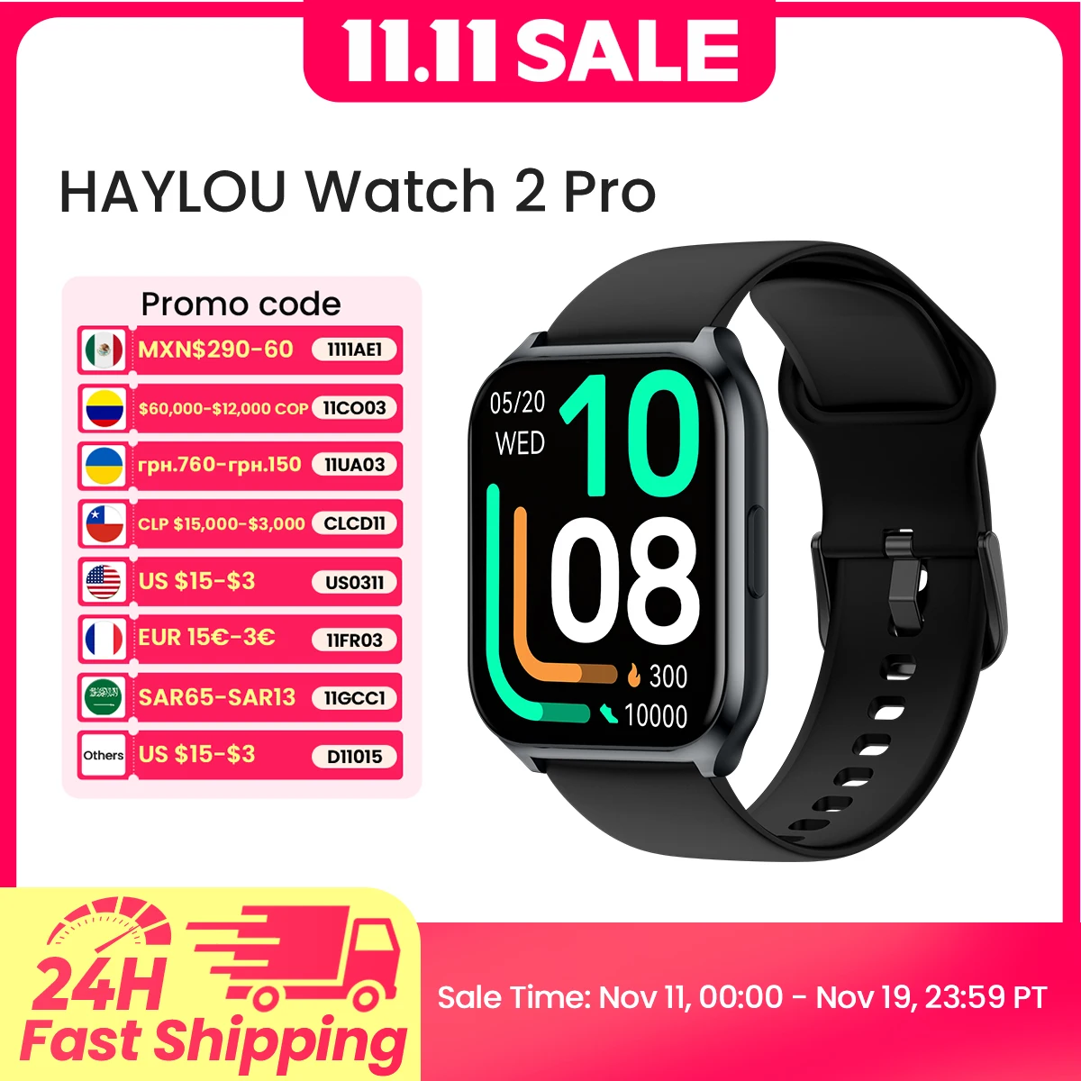 HAYLOU Watch 2 Pro (LS02 Pro) Smartwatch 1.85inch Large Display 100 Workout Modes Smart Watch for Men Heart Rate Monitoring