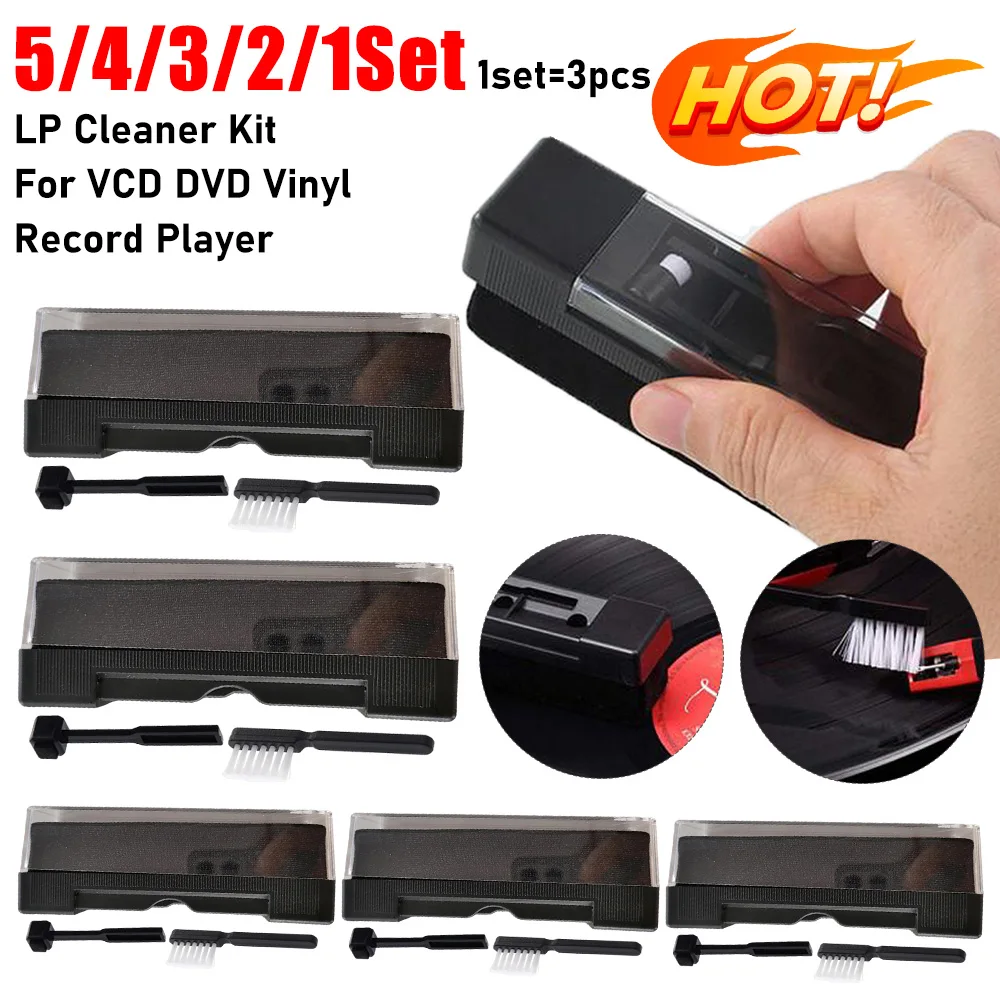 5/4/3/2/1Set Vinyl-Schallplatten-Reinigungsset, antistatische Reinigungsbürste, Staubentferner-Kits für Phonograph, Plattenspieler, LP-Schallplatten, VCD, DVD