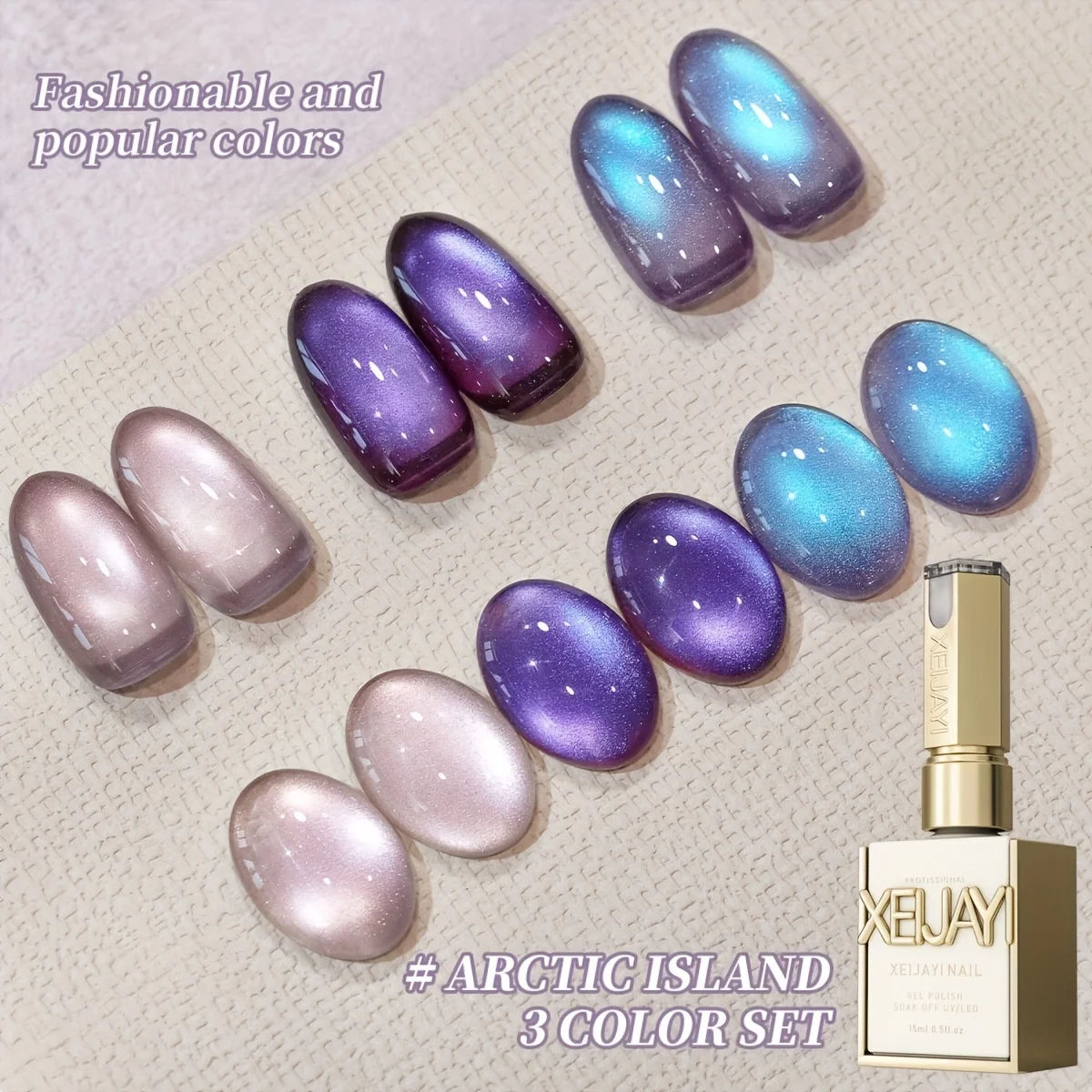 

3 шт., 15 мл гель-лак для ногтей Arctic Island Cat Eye, УФ-светодиодное отверждение, быстросохнущий УФ-гель для дизайна ногтей длительного действия - идеальный подарок для женщин
