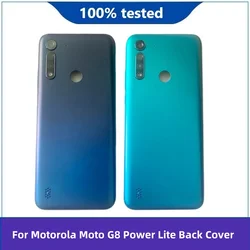 Battery Cover Rear Door Panel Housing Case For Motorola Moto G8 Power Lite Back Cover with Camera Frame