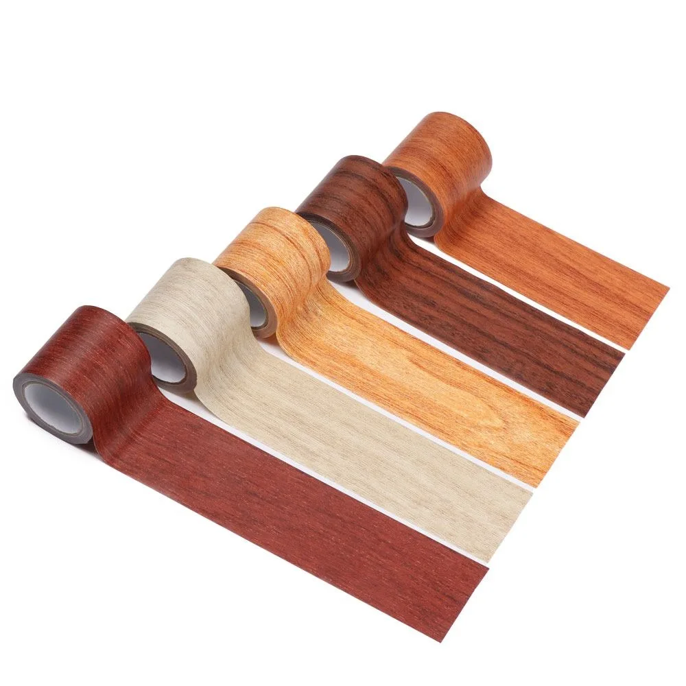 5M/Roll Wood Grain Self-adhesive Duct Tape Furniture Renovation Skirting Line Floor Repair Sticker Home Decoration Door Decals