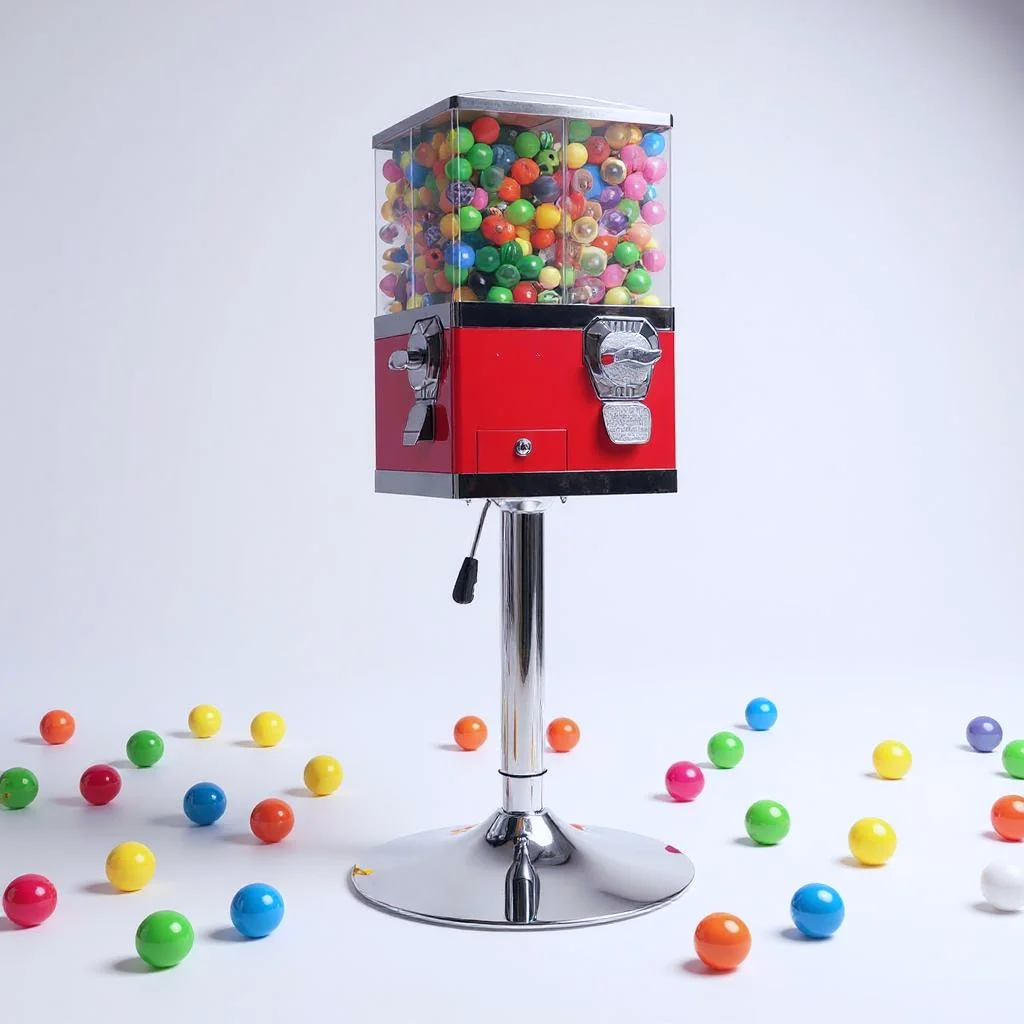 Wholesale Factory Price 4 Head Coin Operated Gumball Vending Machine Mini Commercial Candy Dispenser With Stand for Kids
