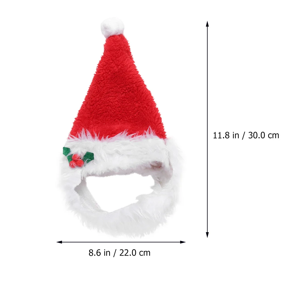 

Pet Christmas Hat Adjustable Santa Beard Dog Cat Headwear Soft Comfortable Holiday Dress-Up for Xmas Party Cosplay Pets