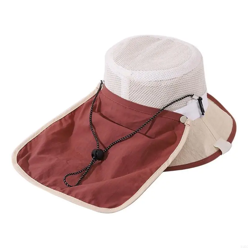 

F3KC Outdoor Bucket Hat with Neck Flap Bear Pattern Fisherman Hat for Adventures