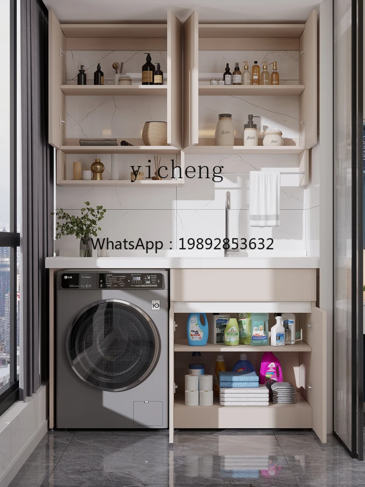 

Integrated Cabinet Combination Laundry Cabinet Drum Companion Honeycomb Aluminum Balcony Washing Machine Cabinet
