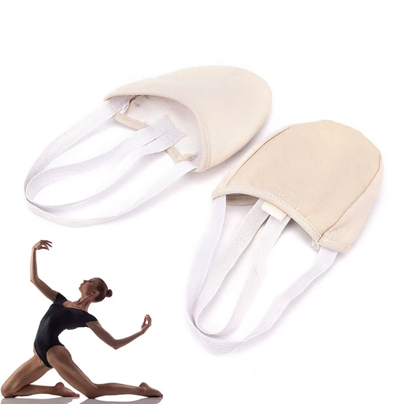 New Ginastica Elastic Dance Shoes White Nude Color Rhythmic Gymnastics Shoes Half Socks Ballroom Art Gym Accessories 1pair