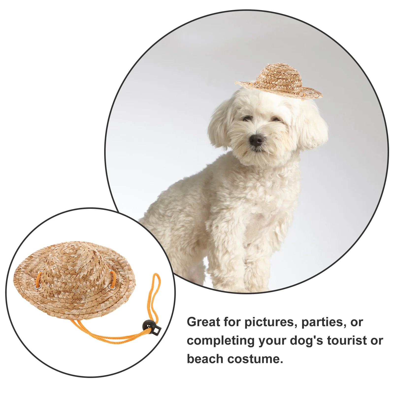 

Pet Sun Hat Protection Hats for Dogs Summer Small Top Bucket Straw Puppy Mother