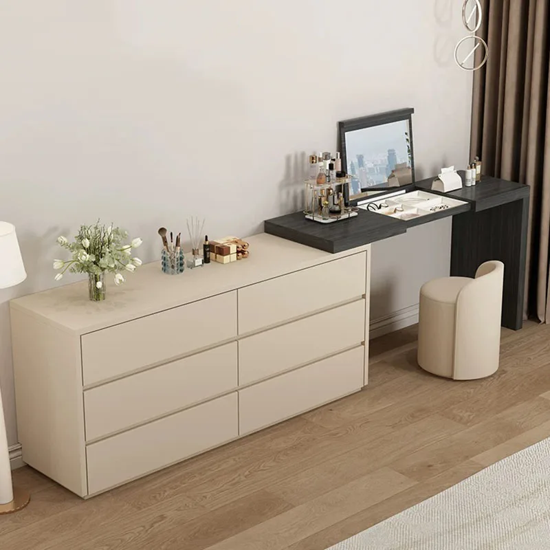 Factory Direct 2026 Coffee Modern Vanity Table Bedroom Makeup Storage Drawers Organizer Dressing Table Cosmetics European