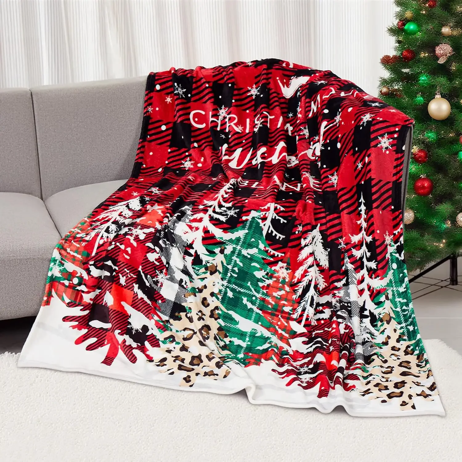 Fleece-Überwurfdecke, superweiche, warme Flanell-Weihnachtsdecken für Couch, Sofa, Bett, gemütlich und leicht, „This is My Christmas“.