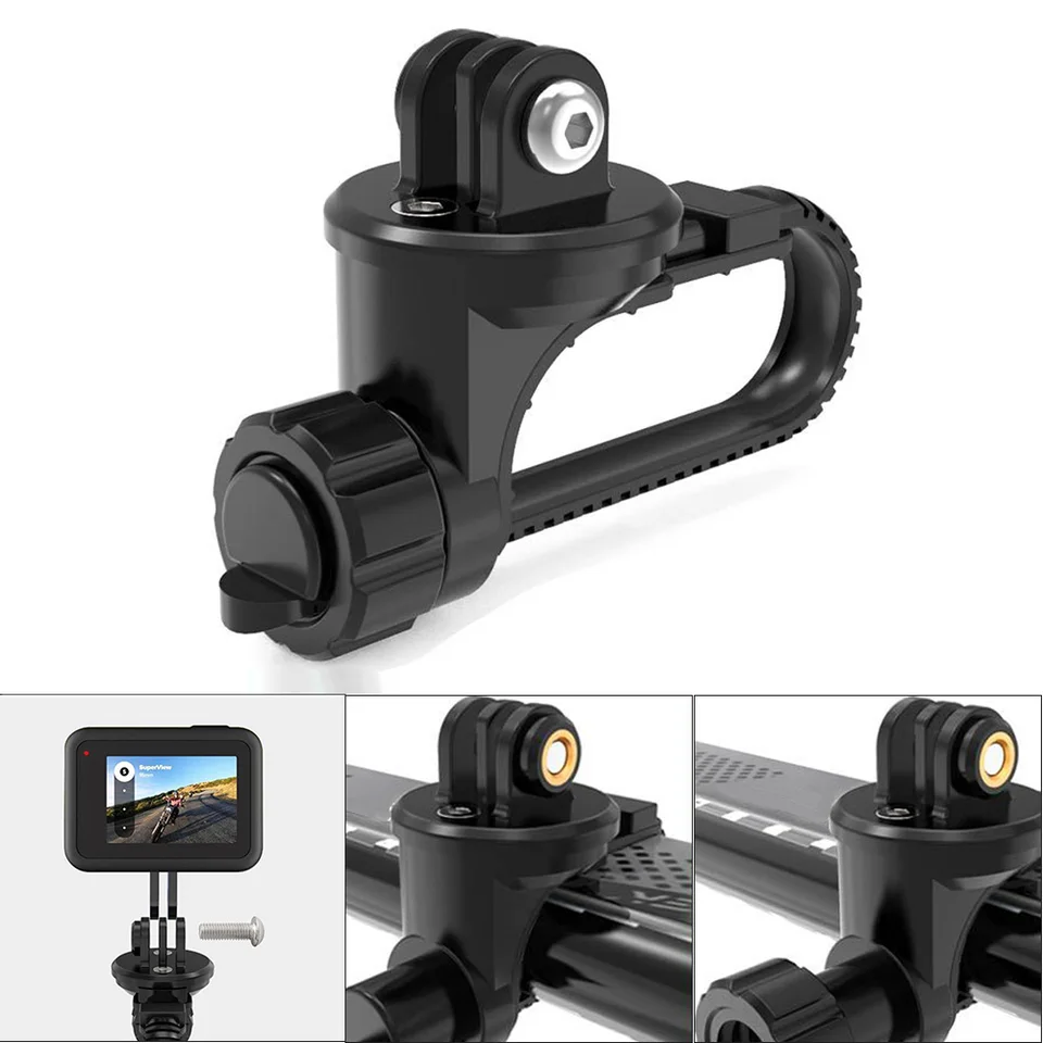 Support Plat Guidon Vélo Pour Caméra – Compatible GoPro, Insta360, 360 Cam – Fixation Universelle Route & VTT, ABS Robuste