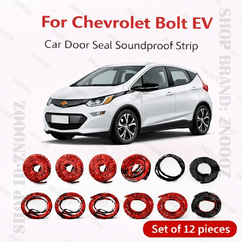 

For Chevrolet Bolt EV Car Door Seal Strip Rubber Double Layer Soundproof Dustproof Waterproof Door Weatherstrip 12PCS Set