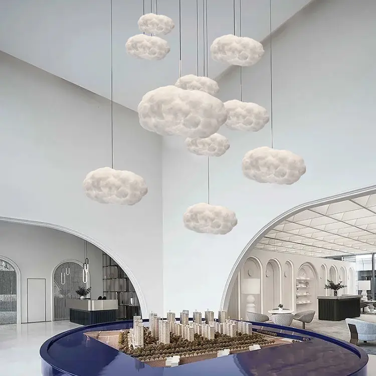 Cloud Silk Cotton LED Pendant Chandelier, 11 Style Choices Indoor Ceiling Light for Living Room Restaurant Kids' Room Decor