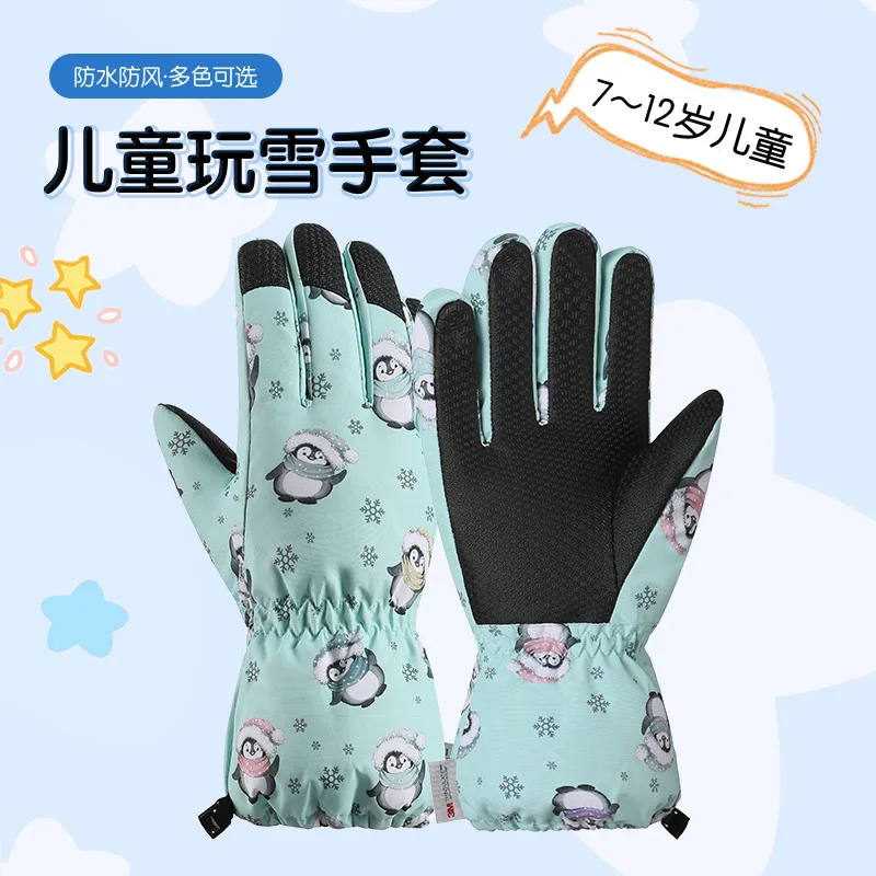 

Children's Gloves Skiing Winter3MCotton fleece-lined, warm and waterproof5-14Winter ski gloves boys and girls