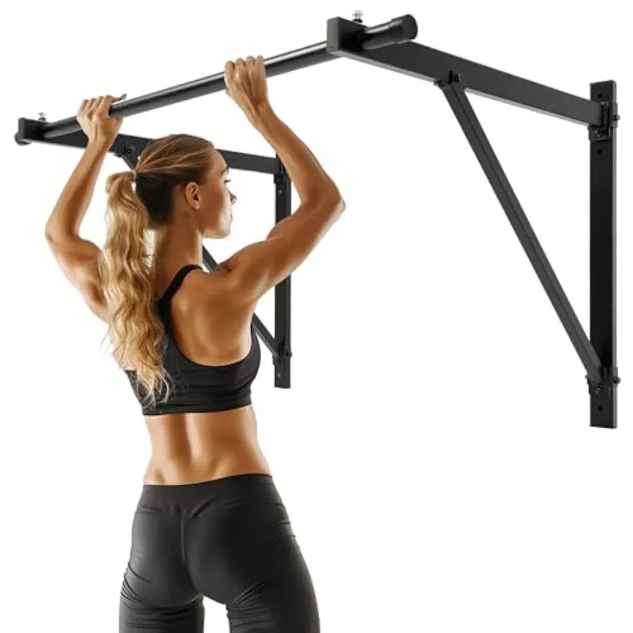 

46'' Wall Mounted Pull Up Bar Chin up Bar Doorway Exercise Bar Upper Body Gym Workout Bar Heavy Duty Training Fitness H