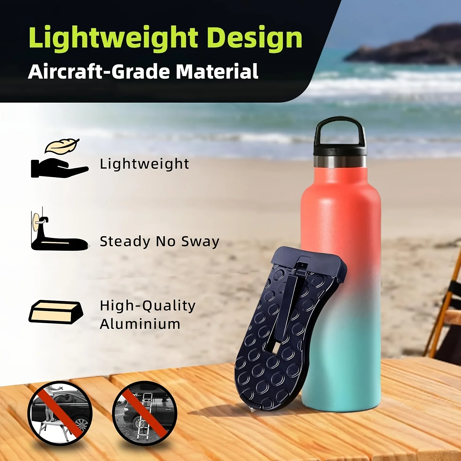 خطوة باب السيارة شديدة التحمل قابلة للطي: سعة 181.44 كجم، مضادة للانزلاق ومقاومة للخدش. سهلة التركيب لسيارات الدفع الرباعي/الشاحنات/السيارات، أيضًا الآمنة