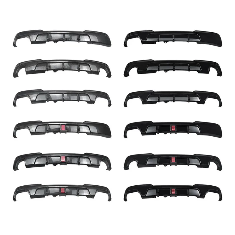For BMW 5 Series F10 F11 M Sport 2011-2017 Car Rear Bumper Black Diffuser Splitter Spoiler With Iight LED Exterior Body Kit view 6
