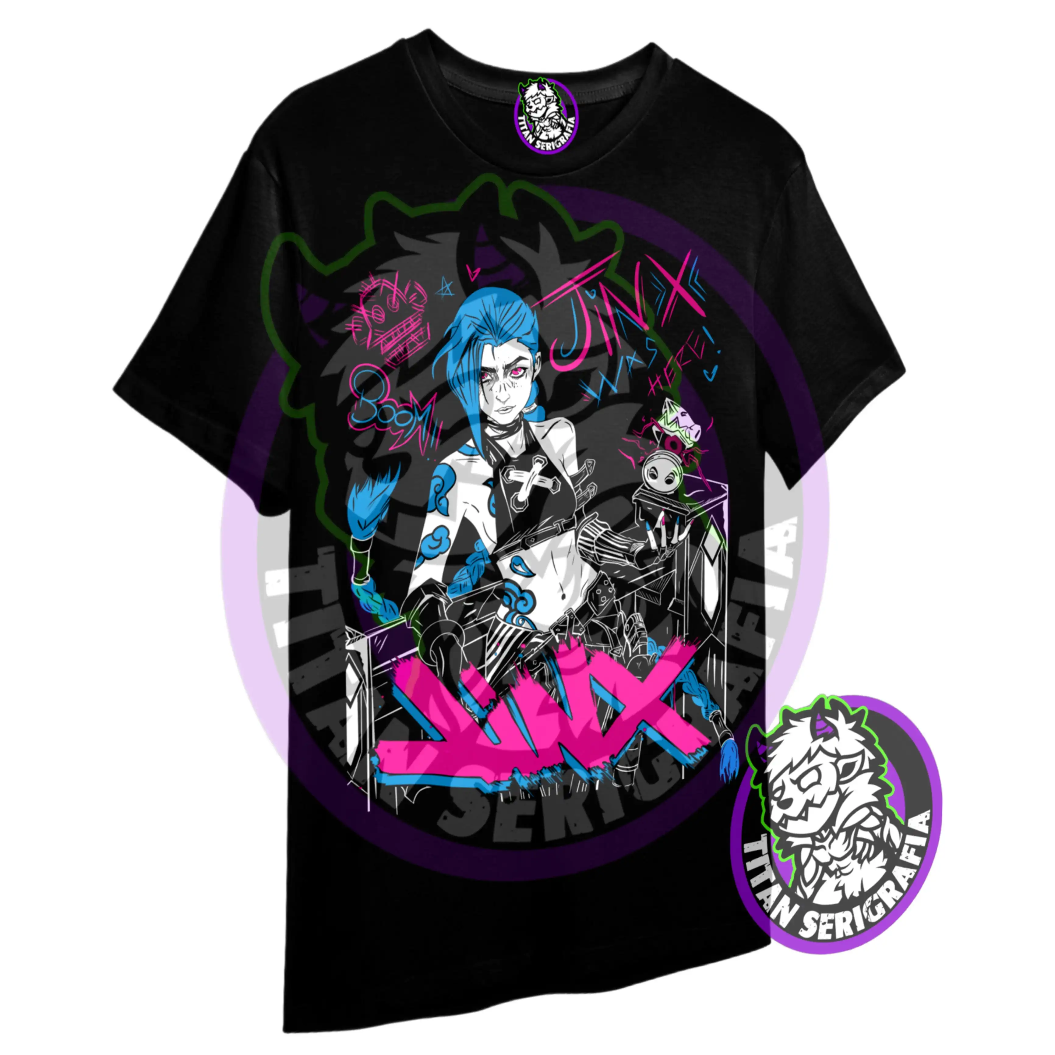 Jinx Arcane T-Shirt Japanese Anime Cartoon Graphic Soft Tee S-5XL