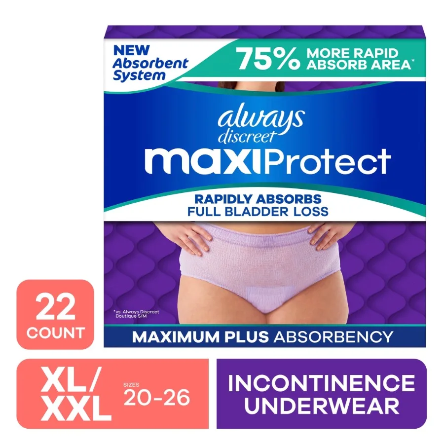 

Подгузники MaxiProtect для взрослых женщин с максимальной впитываемостью, предназначенные для ежедневного использования, идеально подходят при сильном недержании, доступны для покупки.