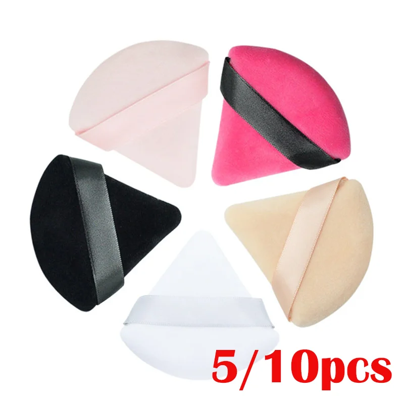 5/10 pièces Triangle poudre bouffée Mini visage maquillage éponge cosmétiques doux coton visage