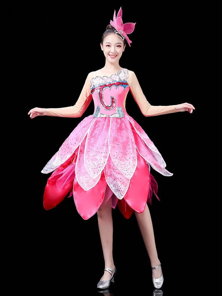 Modern Dance Costume Pettiskirt Women's Dance Costume Song and Dance Dress Performance Set