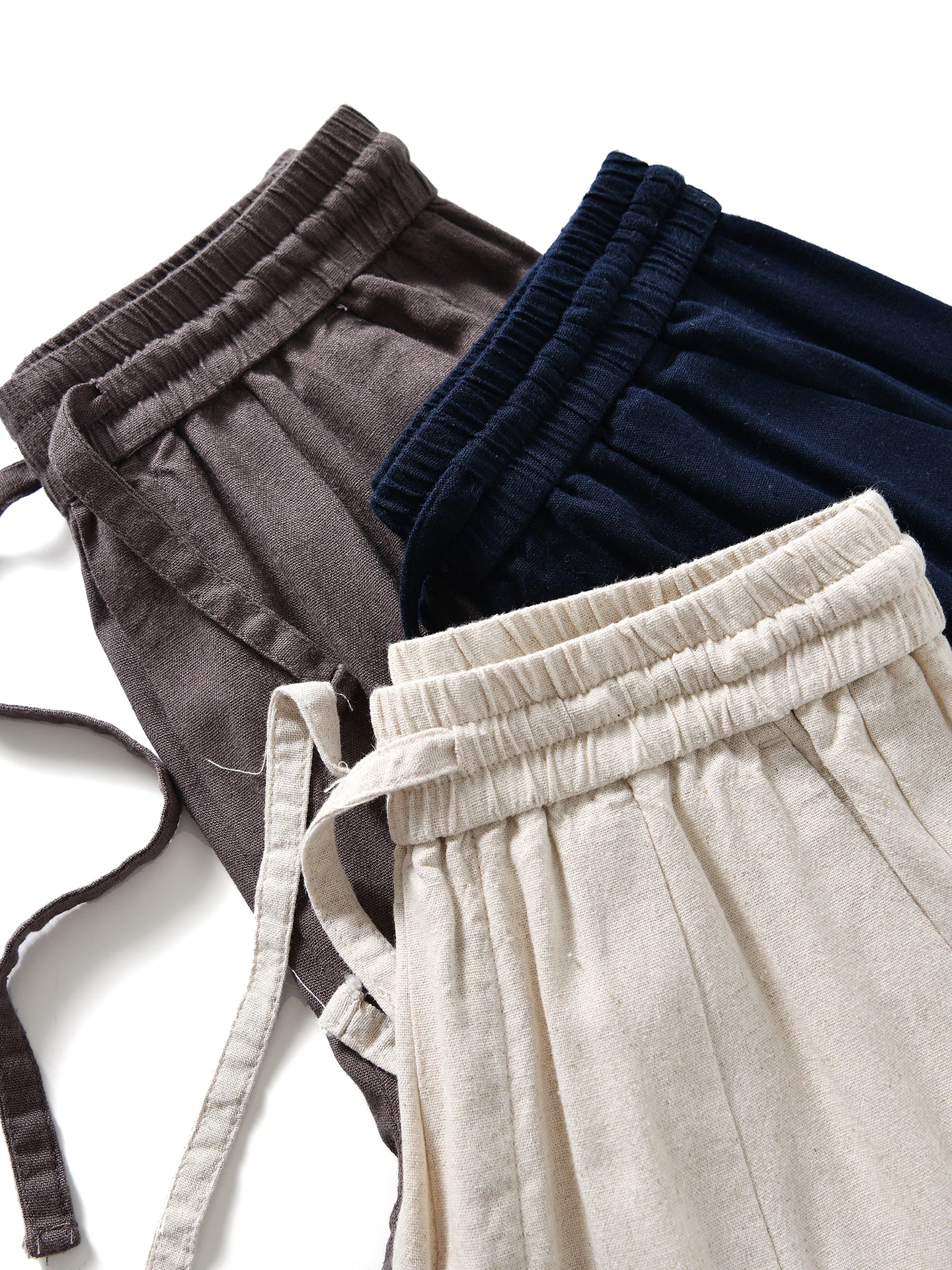 Japanese Style High Drape Linen Blend Men's Summer Casual Breathable Moisture Wicking Shorts Straight Leg Elastic Waist Basic...