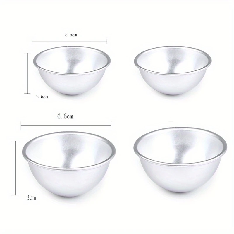Aluminium Alloy Daifuku Dessert Mould Half Round 3D Mochi Mold Snowball Dessert Sphere Bath Cake Pastry Mould Home Kitchen Tool