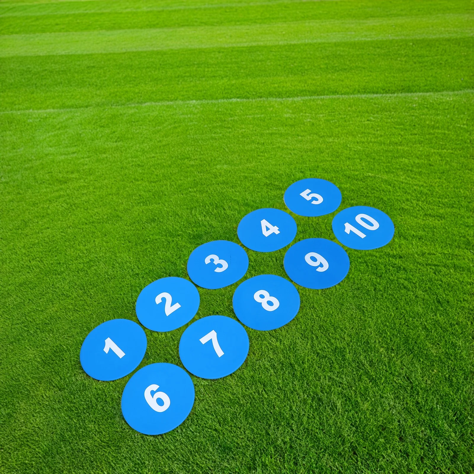 

10Pcs Football Field Markers Soccer Discs Flat Cones Numbered Design Antislip Base for Indoor Outdoor Use