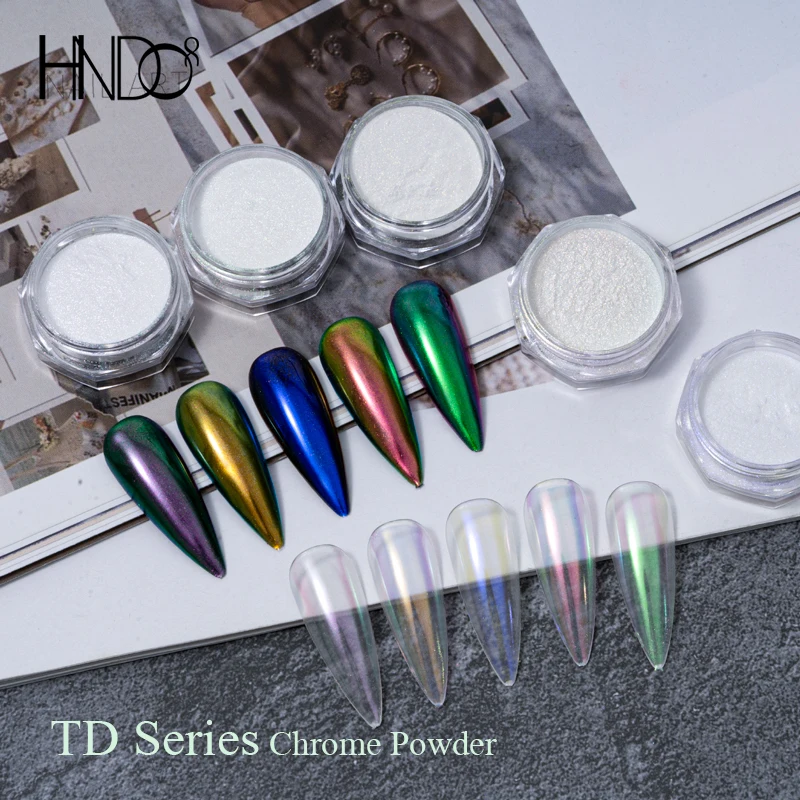 

HNDO 12 Colors Aurora Chrome Powder Chameleon Nail Glitter for Nail Art Decoration Women Manicure DIY Pigment Dust TD Series