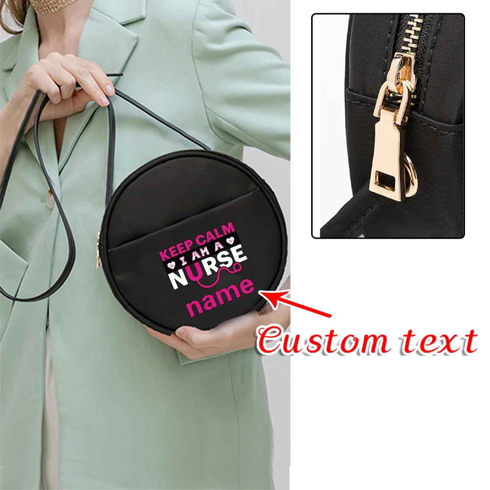 

Круглая сумка через плечо с индивидуальным именем, большая вместительная сумка на одно плечо, новинка 2025 года, женские повседневные сумки для хранения