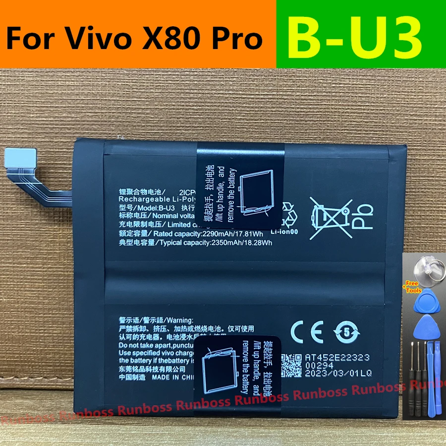 

Original New High Quality B-U3 4700mAh Battery For Vivo X80 Pro X80Pro Smart Phone Batteries