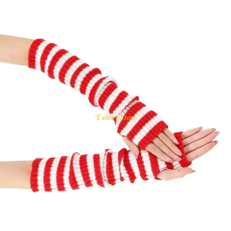 N58F Accoglienti maniche a braccio a maglia Design a mezzo elastico Materiale acrilico Acrylic Autunno Inverno