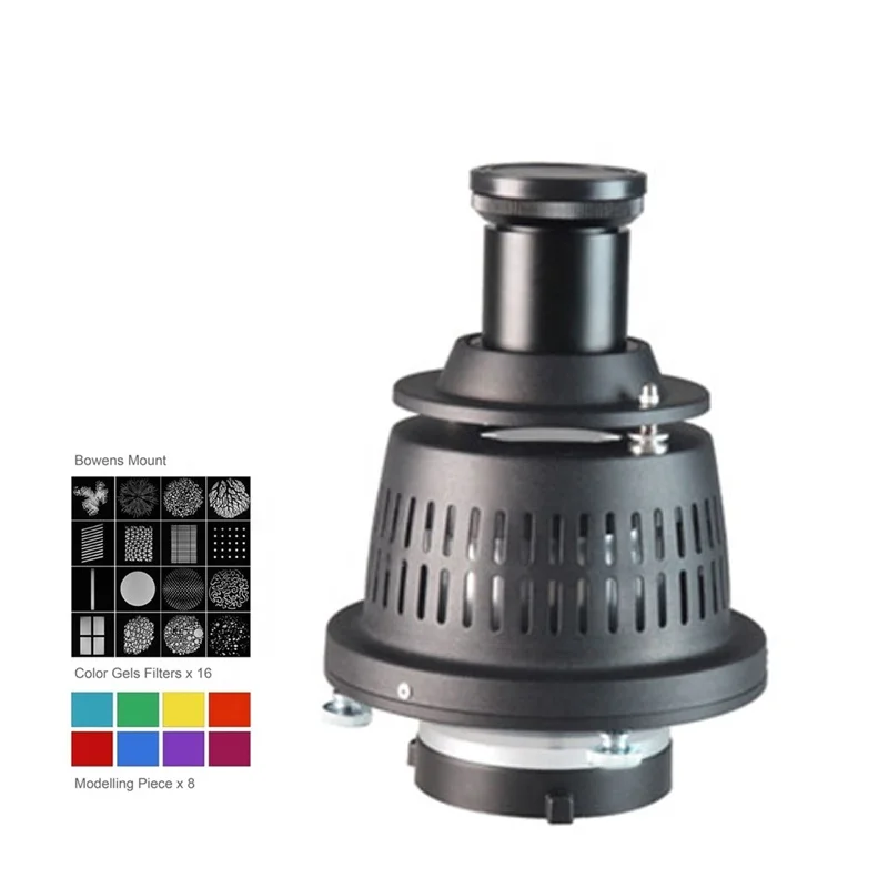 Fotografia cônica estúdio Strobe Flash Light, Snoot Refletor, Filtros de cor, Effect Card