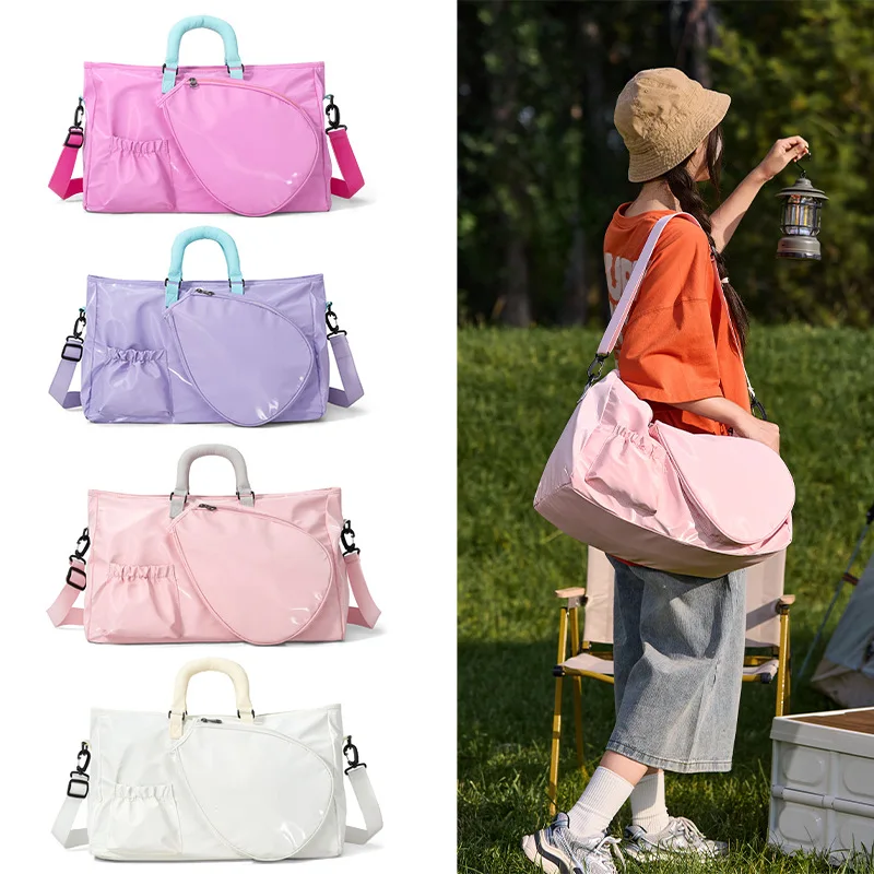 Badminton Racket Bag for Women, Lightweight Gym Crossbody with Wet Dry Compartment, Fashion Sports Tote for Short Trip Commute